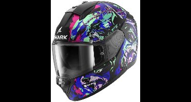 SHARK Ridill 2 Raging Beast Mat Zwart Violet Groen KVG - Maat XL - Helm