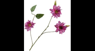 Silk-ka Kunstbloem-Zijden Bloem Clematis Tak Rood-Oranje 98 cm