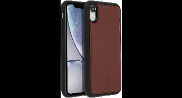 Akashi, Geschikt voor Apple iPhone XR Beschermhoesje Rigid Genuine Leather, Bruin