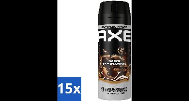 Axe - Deodorant Spray - 72hrs Anti Sweat - Dark Temptation - 150 ml - Bulkverpakking - 15 stuks