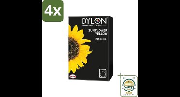 Dylon - Textielverf - Sunflower Yellow - Kleurvaste Textielverf - 350g - Voordeelverpakking - 4 stuks - Gele verf - Kleurstof