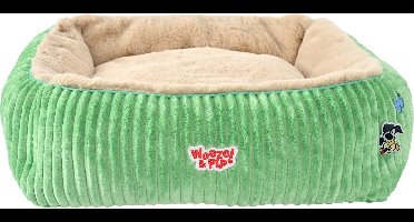 Woezel & Pip divan corduroy vierkant groen 60cm