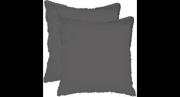 Matt & Rose Dekbedovertrek, Antraciet - Hotelmaat - 260 x 240 + 2x 65 x 65 cm - Gewassen katoen