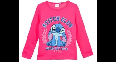 Disney Lilo & Stitch Shirt - Lange Mouw - Stitch Club - Fuchsia - Maat 92/98 (3 jaar)
