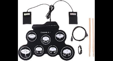 VIN® Elektrisch Drumstel met Drumstokken - Drumstel voor Kinderen of Volwassenen - Drumstel Elektronisch – Drumpad Elektronisch - Zwart