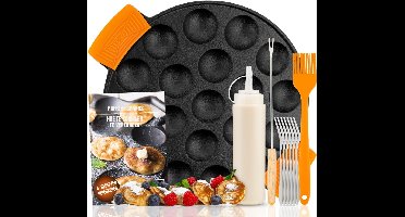 RVV® Poffertjespan electrisch - Poffertjespan - Poffertjespannen - Zwart - 25cm x 24cm x 5cm