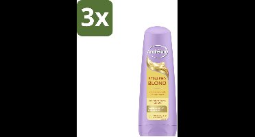 3 x Andrélon – Conditioner – Stralend Blond – 200 ml - Blond Haar Verzorging - Verhelderende Conditioner - Glans Voor Blond Haar - Highlights Verzorging - Macadamia-olie Conditioner