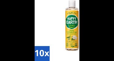 10 x Happy Earth – Douchegel – 100% Natuurlijk Jasmine Ho Wood – 300 ml - 100% Natuurlijke Douchegel - Jasmijn En Ho Wood - Vegan Douchegel - Natuurlijke Huidverzorging - Dierproefvrij