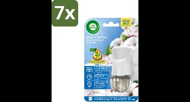 7 x Air Wick – Elektrische Luchtverfrisser - Starter Kit – Katoen & Orchidee – 19 ml - Elektrische Luchtverfrisser - Geurverspreider - Katoen Orchidee - Frisse Geur - Luchtverfrissers Kit