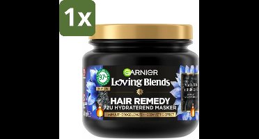 1 x Garnier - Loving Blends Magnetic Charcoal - Haarmasker - Droge Lengtes - 340 ml - Haarmasker - Droge Haar - Hydratatie - Natuurlijke Ingrediënten - Charcoal
