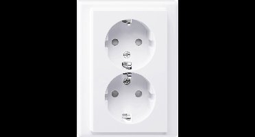 Dubbel stopcontact - Inbouw - Randaarde - 2V - Verticaal - Beveiliging - Polarwit - M-Smart - Schneider Electric - MTN2420-1419