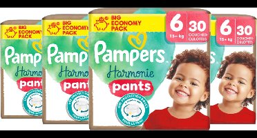 Pampers Harmonie Pants maat 6 - 120 stuks (4 x 30 luierbroekjes) - Maat 6 - 30 luierbroekjes - 100% droogheid van Pampers