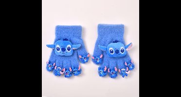 Stitch handschoenen - lichtblauw - pluche - 14 x 6.5 cm