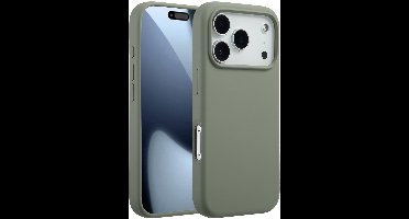 Accezz Hoesje - Geschikt voor Apple iPhone 17 Pro - Liquid Silicone Backcover geschikt voor MagSafe - Cooper Green