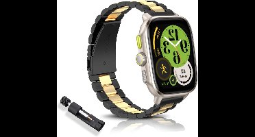 Cosensi - Metalen horlogeband 20mm voor smartwatches - Zwart-goud