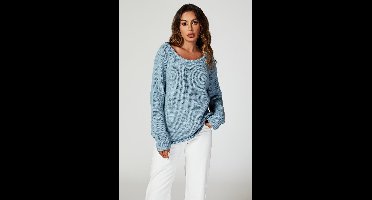 Comfortabele trui-top in blauw