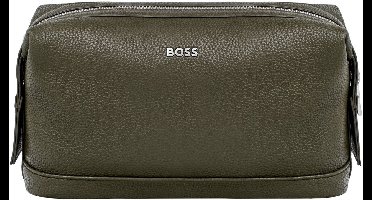 HUGO BOSS toilettas Classic Grained Washbag Khaki groengrijs