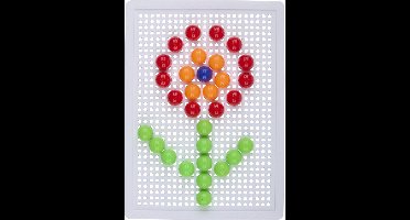 Eddy Toys Spijkerbouwset 61 Stuks - Compacte Nagel Bouwspeelset voor Kinderen met Gekleurde Pinnen en Bord - Educatief Speelgoed voor Creatief Spel - Kunststof - Bouwset vanaf 3 Jaar