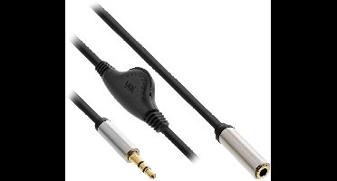 InLine 3,5mm Jack adapter met volumeregelaar | 0,25 meter