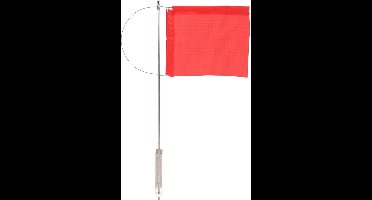 Rode bootvlag met roestvrijstalen mast - Windindicator voor bootjacht - Eenvoudig te gebruiken - Roestbestendig - Marine vlag (140 x 120 mm)