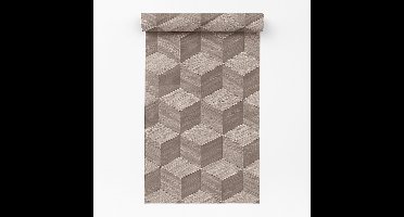 Dutch Wallcoverings - Renaissance - Natural Cube Taupe - Vliesbehang - 10m x 53cm - RE521092
