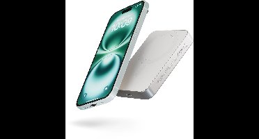 Zens Slim Aluminium Powerbank 10000 mAh 1× Qi2 15 W MagSafe magnetisch draadloze powerbank Wit