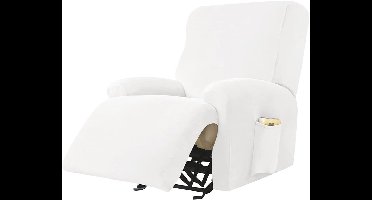 Stoelhoes - 1 stuk - 76,2D x 68,6B x 101,6H centimeter - Eenvoudige fluwelen elastische - Antislip - stof - Effen - Machinewas - Kleur : Wit