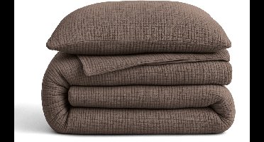 Sleeptime 2 in 1 Mousseline Dekbed - Dekbed zonder Overtrek Inclusief Kussensloop - 140x200 - Bruin