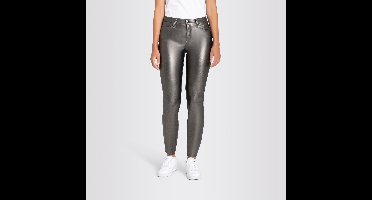 MAC - zilvergrijze coated Slim broek - maat 40