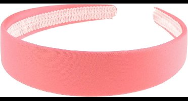 Brede satijnen hoofdband Alice Band Dames Heren 2.5cm Koraal
