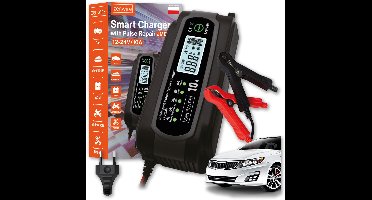 Zenwire JMD-10 Acculader 12V / 24V – 10A – LCD-display – Microprocessor gestuurd – Accureparatiefunctie – Zomer- en Wintermodus – Voor Auto, Motor en Boot