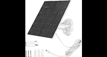 Zonnepaneel voor beveiligingscamera - 5W USB-zonnelader met verstelbare montage en IP65 waterdicht