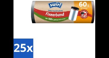 Swirl – Pedaalemmerzakken – 60 L – Fixeerband – 10 zakken - Bulkverpakking - 25 stuks