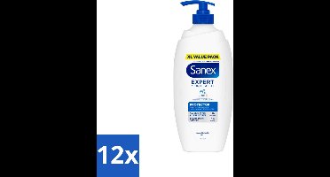 Sanex – Douchecrème – Expert Skin Health Protector – 750 ml - Voordeelverpakking - 12 stuks