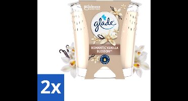 Glade - Geurkaars Romantic Vanillebloesem - 100% Raapzaadwas & Vegan - 112 g - Voordeelverpakking - 2 stuks