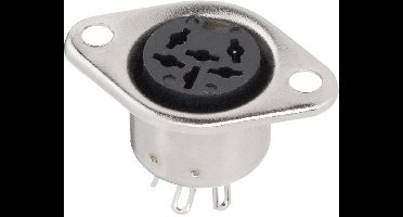 BKL Electronic 0208094 DIN-connector Flensbus, contacten recht Aantal polen: 6 Zilver 1 stuk(s)