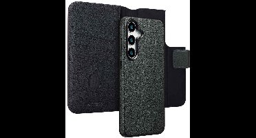 Accezz Hoesje - Geschikt voor Samsung Galaxy S25 Plus - Leather Bookcase 2-in-1 met Magnetische Ring - Black