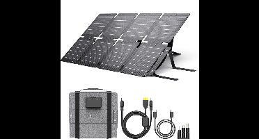 RVV® Zonnepaneel Opvouwbaar - Zonneoplader - Zonnepaneel - 60 Watt - Aluminum- ZWART- 26CMx 22CMx 6 cm