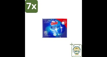 7 x At Home Vaatwastabletten All-in-1 40 stuks per verpakking - Grootverpakking - Vaatwastabletten - Vaatwasmiddel - Vaatwasser - Vaat Schoonmaken - Glasbescherming