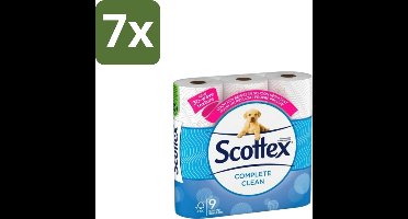 Page Scottex – Toiletpapier – Complete Clean 2-laags – 9 rollen - Bulkverpakking - 7 stuks