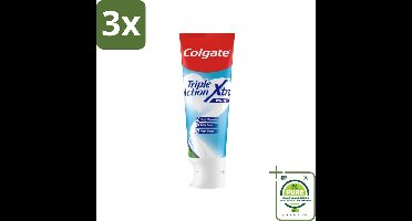 3 x Colgate Tandpasta Triple Action Xtra White 75 ml - Grootverpakking - Tandpasta - Whitening - Colgate - Tandenpoetsen - Frisse Adem