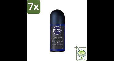 7 x Nivea - Deo Roll-On - Men - Deep - 48 Uur Lang Werkend - 50 ml - Grootverpakking - NIVEA MEN Deodorant - Antitranspirant - 48 Uur Bescherming - Actieve Kool - Mannelijke Geur