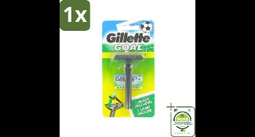 1 x Gillette - Goal - Scheerset - Stainless Steel - Duurzaam en scherp - 1 Scheermesje - Scheermes - Scheerapparaat - Gillette - Scheermesjes - Double-edge Mesjes