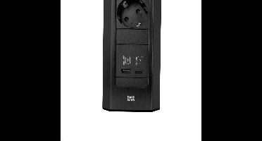 Bachmann Casia 2 hoekstopcontact lang 3-voudig + USB A/C zwart (932.106) - contactdooscombinatie