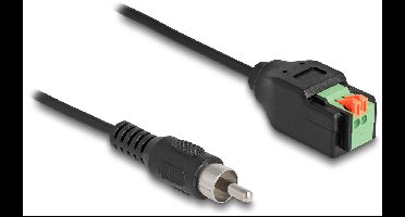 Delock Cable RCA male to Terminal Block Adapter with push button 15 cm