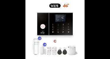 Alarmsysteem – Beveiligingssysteem – Inbraakbeveiliging – Smart Home Alarm – Draadloos Systeem – 4G WiFi Verbinding – Alexa Compatibel – Bewegingssensoren & Deur/Raam Detectie