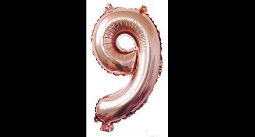 Reusachtige opblaasbare ballon 86 cm Nummer 9 Kleur Roze - Verjaardagsfeest Groot formaat