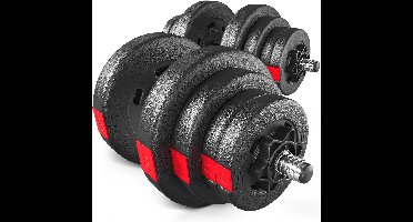 Hop-Sport Dumbbell Set of 2 - Dumbbell Set - Weights 20 kg, 40 kg, 30 mm Dumbbell Bar with Star Clasps, Serrated