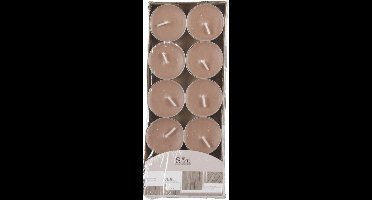 Arti Casa Geurtheelichtjes - 10x stuks - hout - bruin - was/paraffine - 3,5 uur