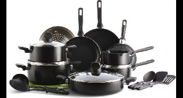 GreenPan Memphis 20-delige keramische anti-aanbak pannenset - inductie pannenset - inductie koekenpan - 16,18,20 en 24cm - ovenbestendig tot 160°C - vaatwasserbestendig - koelgrepen - met deksels - PFAS-vrij